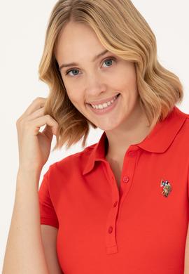 Kadın Kırmızı Polo Yaka Tişört - 50262715211