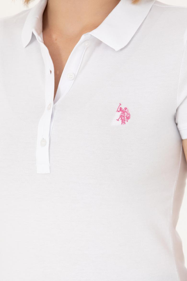 Kadın Beyaz Polo Yaka Tişört - 50262716006