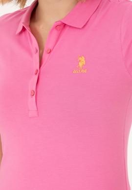 Kadın Pembe Polo Yaka Tişört - 50262716070