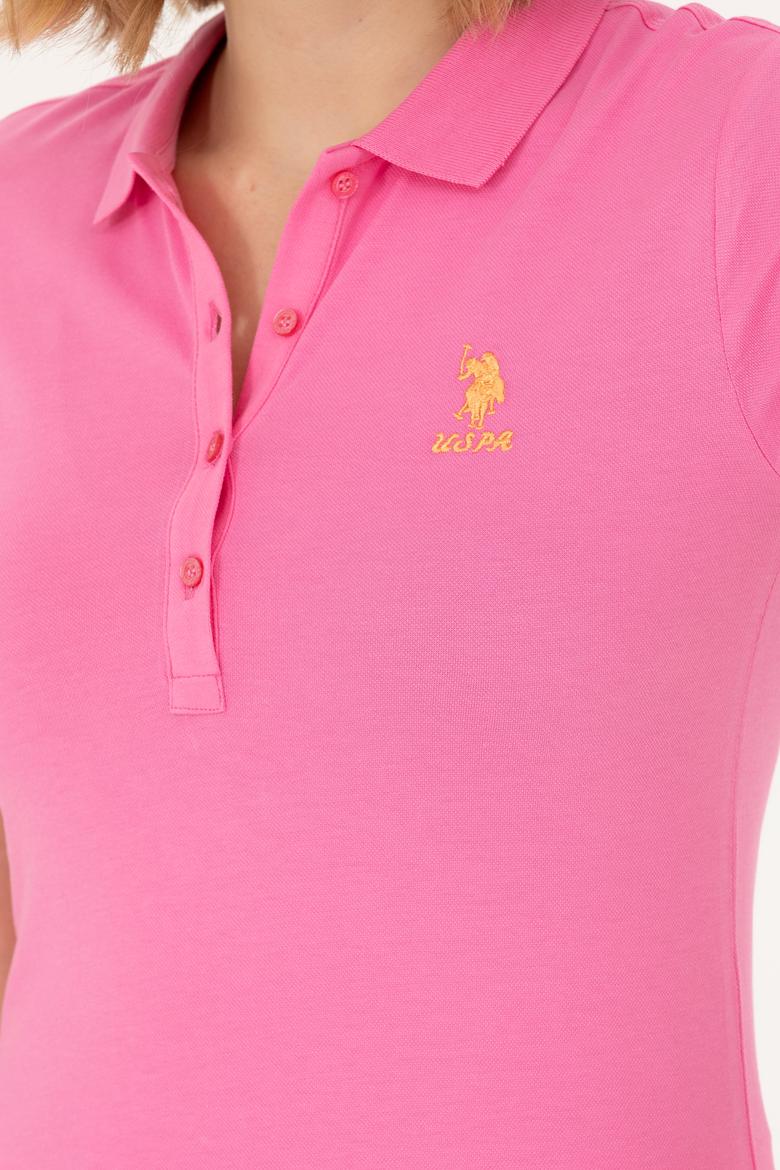 Kadın Pembe Polo Yaka Tişört - 50262716070
