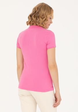 Kadın Pembe Polo Yaka Tişört - 50262716070