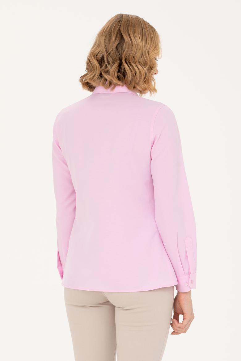 Kadın Manolya Uzun Kollu Basic Gömlek - 50262888065