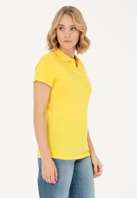 Kadın Koyu Sarı Basic Polo Yaka Tişört - 50262675053