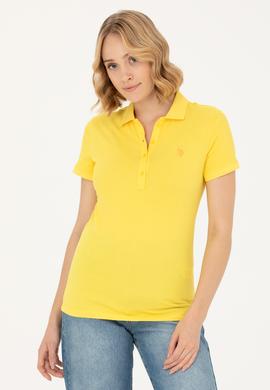 Kadın Koyu Sarı Basic Polo Yaka Tişört - 50262675053