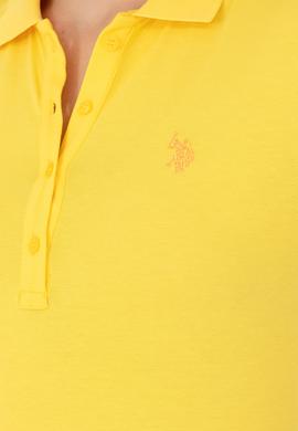 Kadın Koyu Sarı Basic Polo Yaka Tişört - 50262675053