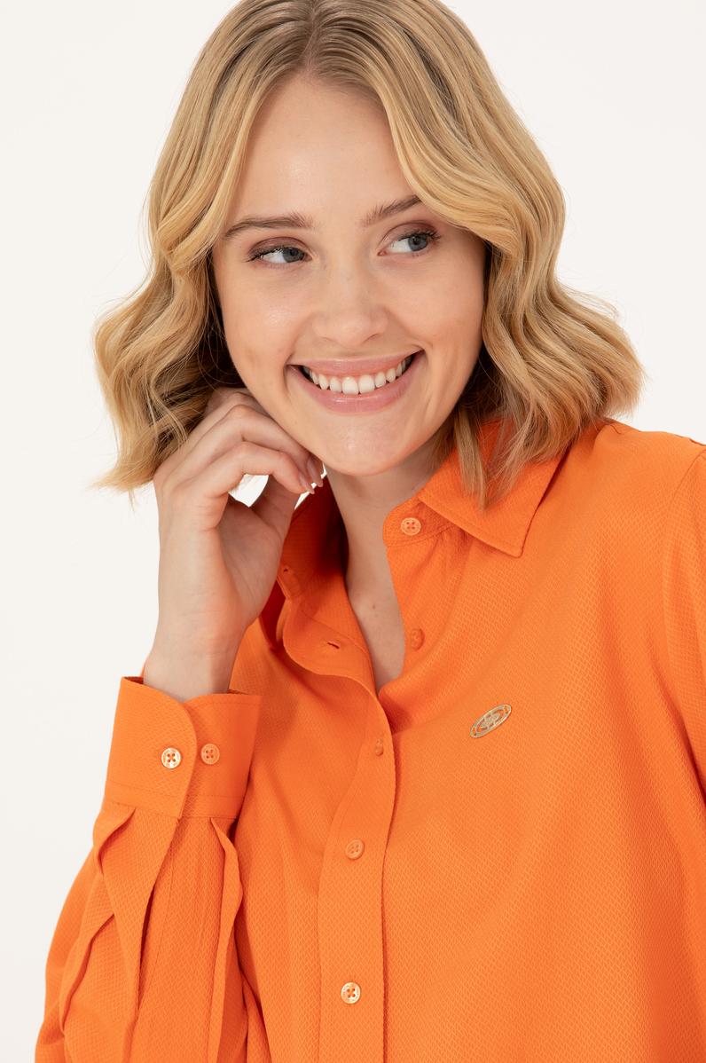 Kadın Turuncu Uzun Kollu Gömlek