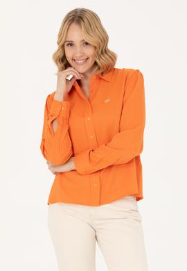Kadın Turuncu Uzun Kollu Gömlek - 50264173029
