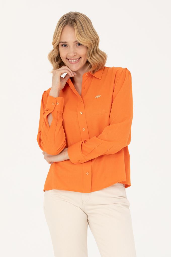 Kadın Turuncu Uzun Kollu Gömlek