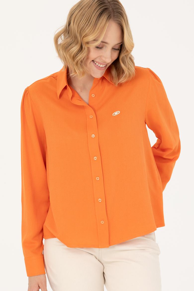 Kadın Turuncu Uzun Kollu Gömlek - 50264173029