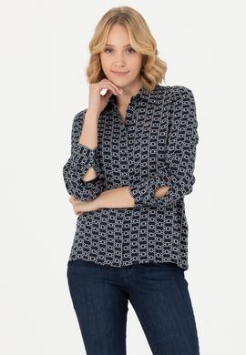 Kadın Lacivert Uzun Kollu Gömlek - 50271520004