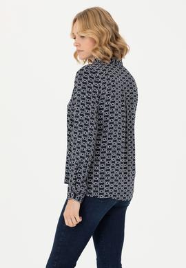 Kadın Lacivert Uzun Kollu Gömlek - 50271520004