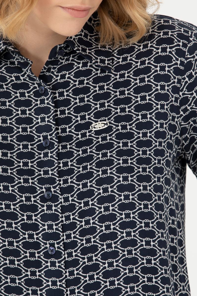 Kadın Lacivert Uzun Kollu Gömlek