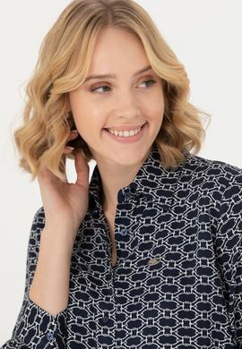 Kadın Lacivert Uzun Kollu Gömlek - 50271520004