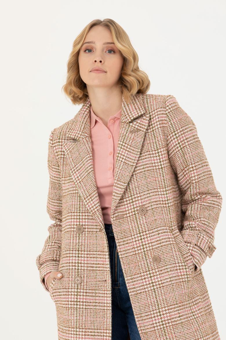 Kadın Kahverengi Kaşe Kaban - 50273144008