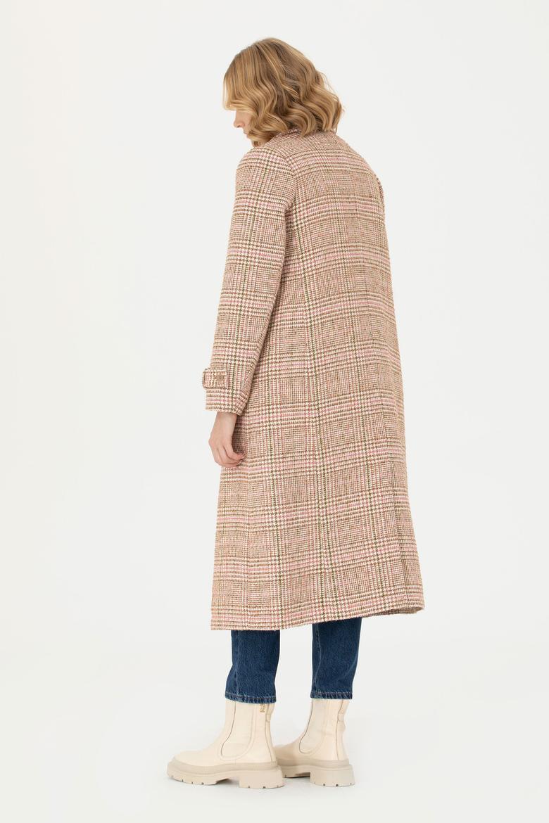 Kadın Kahverengi Kaşe Kaban - 50273144008