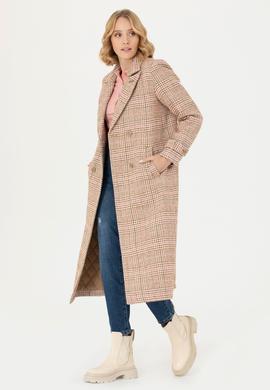 Kadın Kahverengi Kaşe Kaban - 50273144008