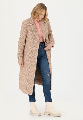 Kadın Kahverengi Kaşe Kaban - 50273144008