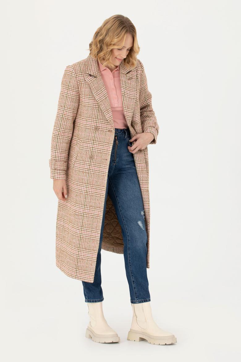 Kadın Kahverengi Kaşe Kaban - 50273144008