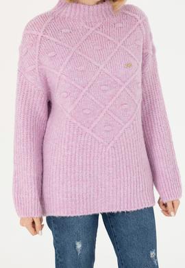 Kadın Pembe Balıkçı Yaka Kazak - 50270452011