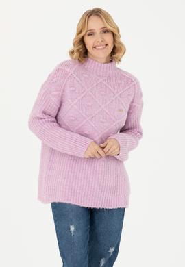 Kadın Pembe Balıkçı Yaka Kazak - 50270452011