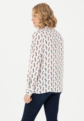 Kadın Bordo Uzun Kollu Gömlek - 50272032034