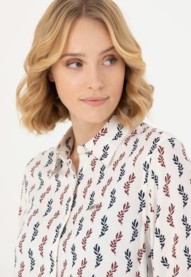 Kadın Bordo Uzun Kollu Gömlek - 50272032034