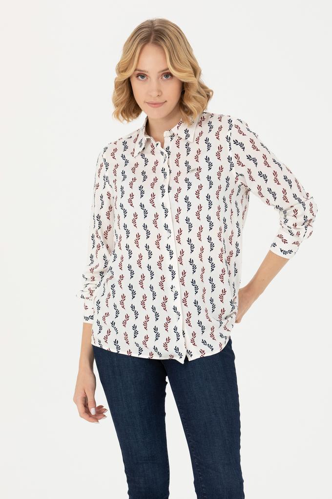 Kadın Bordo Uzun Kollu Gömlek