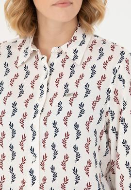 Kadın Bordo Uzun Kollu Gömlek - 50272032034