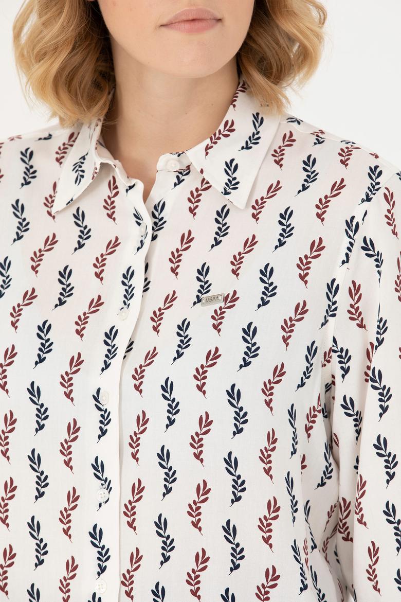 Kadın Bordo Uzun Kollu Gömlek - 50272032034