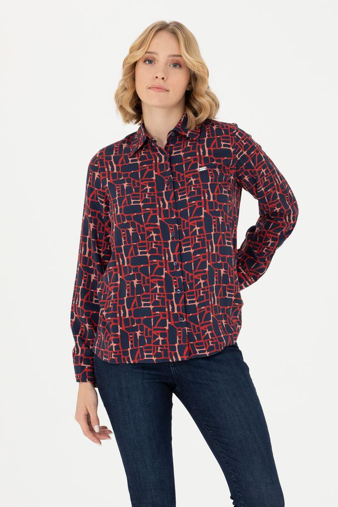 Kadın Lacivert Uzun Kollu Gömlek