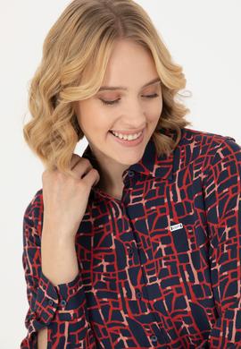 Kadın Lacivert Uzun Kollu Gömlek - 50272155003