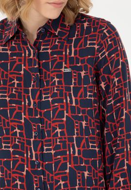 Kadın Lacivert Uzun Kollu Gömlek - 50272155003