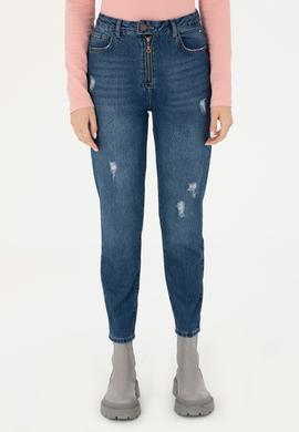 Kadın Koyu Mavi Jean Pantolon - 50272284005