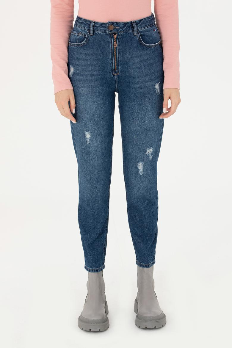 Kadın Koyu Mavi Jean Pantolon - 50272284005