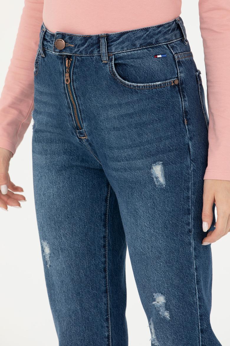 Kadın Koyu Mavi Jean Pantolon - 50272284005