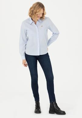 Kadın Açık Mavi Uzun Kollu Gömlek - 50279631010