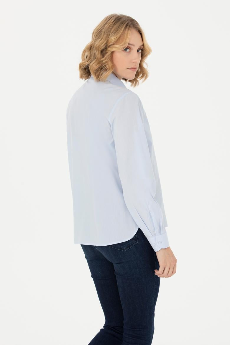 Kadın Açık Mavi Uzun Kollu Gömlek - 50279631010