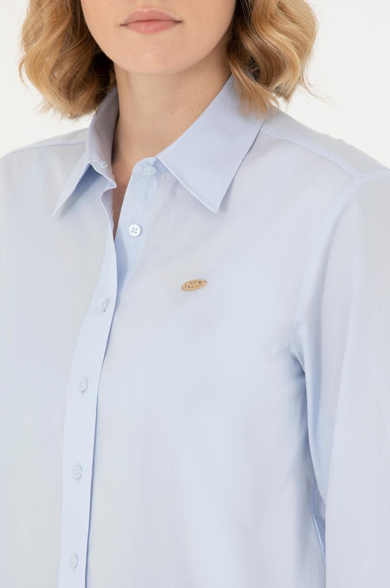 Kadın Açık Mavi Uzun Kollu Gömlek