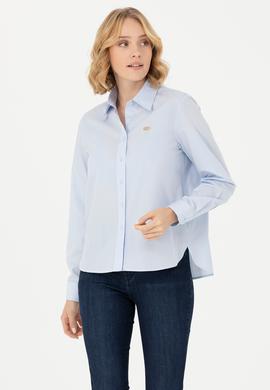 Kadın Açık Mavi Uzun Kollu Gömlek - 50279631010