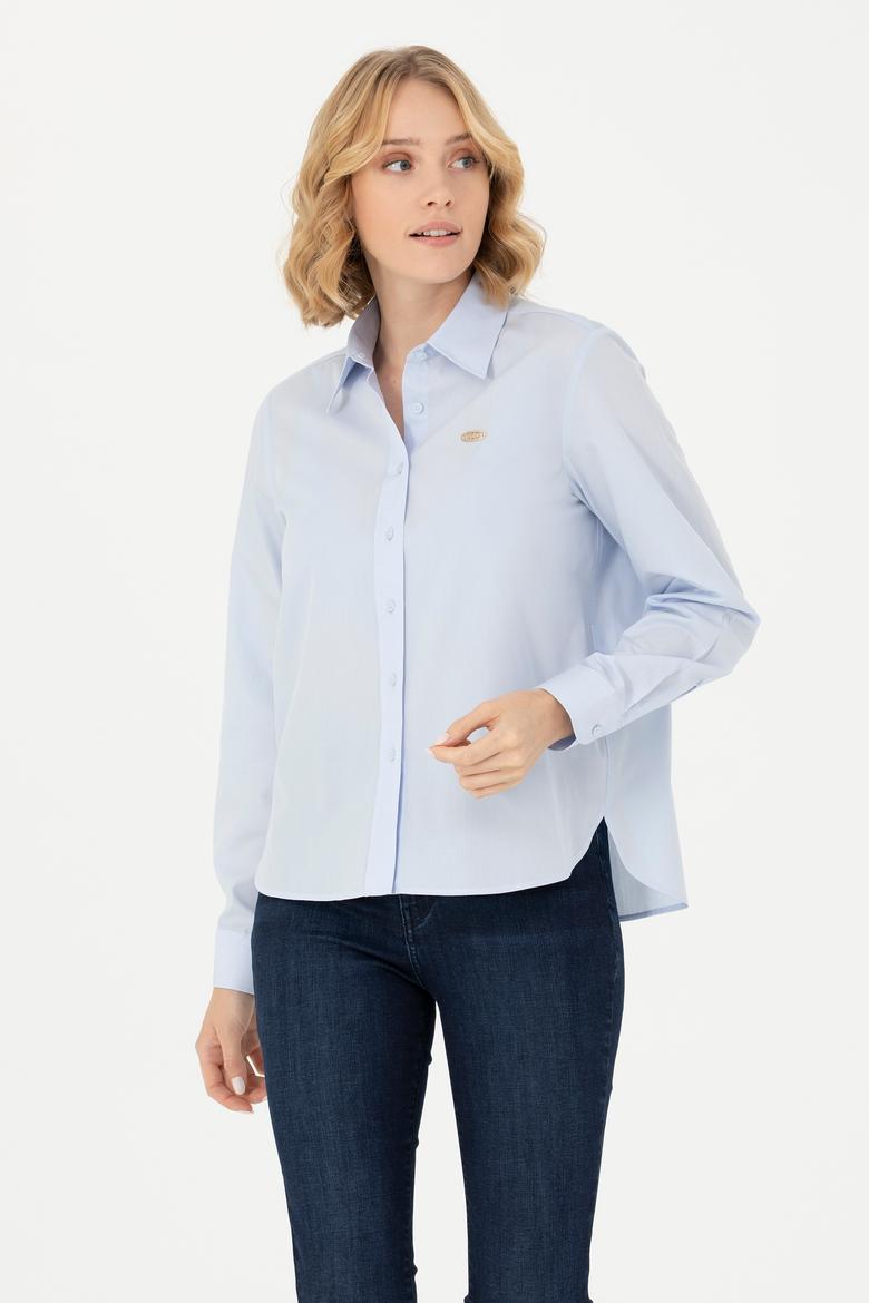 Kadın Açık Mavi Uzun Kollu Gömlek