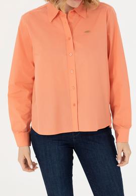 Kadın Somon Uzun Kollu Gömlek - 50279631018