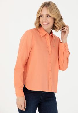 Kadın Somon Uzun Kollu Gömlek - 50279631018
