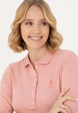 Kadın Pudra Basic Polo Yaka Sweatshirt - 50271573186