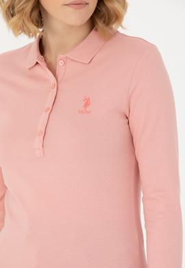 Kadın Pudra Basic Polo Yaka Sweatshirt - 50271573186