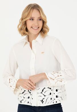 Kadın Ekru Uzun Kollu Gömlek - 50271509003