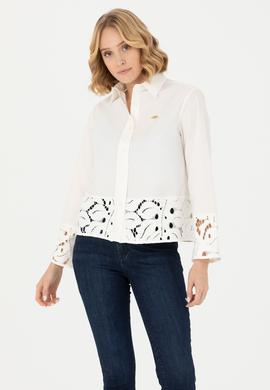 Kadın Ekru Uzun Kollu Gömlek - 50271509003