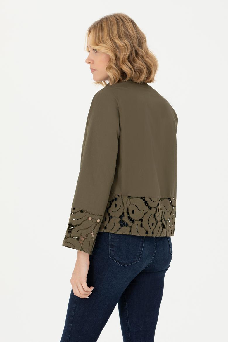 Kadın Haki Uzun Kollu Gömlek - 50271509018