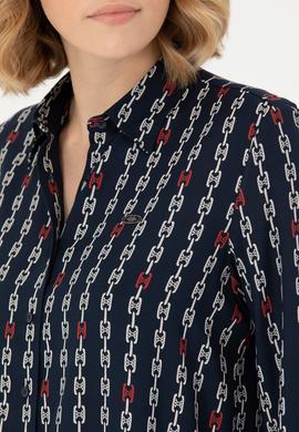 Kadın Lacivert Uzun Kollu Gömlek - 50272925005