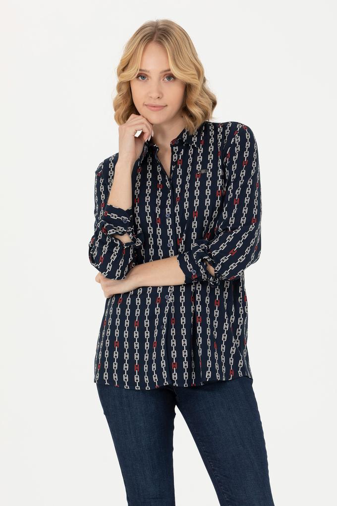 Kadın Lacivert Uzun Kollu Gömlek