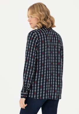 Kadın Lacivert Uzun Kollu Gömlek - 50272925005